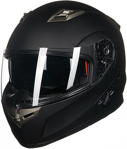 Miniatura 3 de ILM - Casco de motocicleta modular con visera solar abatible, Bluetooth integrado, intercomunicador, Mp3 Modelo 953/953 PRO Negro mate,Pro Negro
