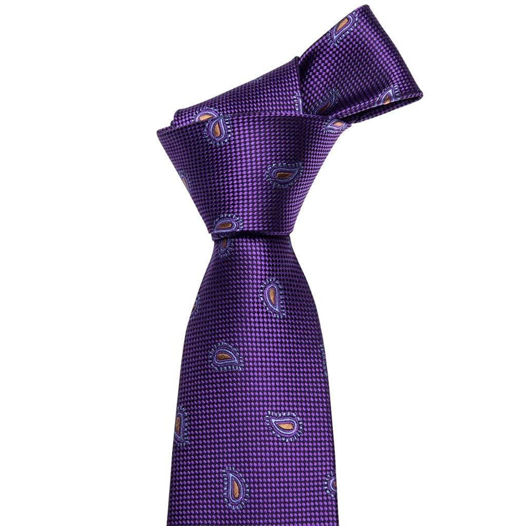 Corbata de Hombre Corbatas de Seda moradas para Hombre Conjunto de Corbata y pañuelo de Boda