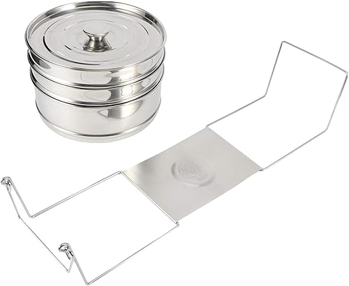 Miniatura 8 de Juego de ollas apilables de acero inoxidable de 3 niveles para cocinar alimentos a presión accesorios