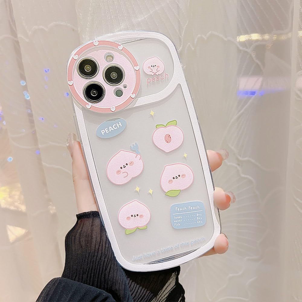 ♡【こちらのデザインご希望の方:コメント下さい】iPhone14Plusケース♡ Amazon.co.jp: ファッションガールかわいいクリエイティブ漫画ピーチ