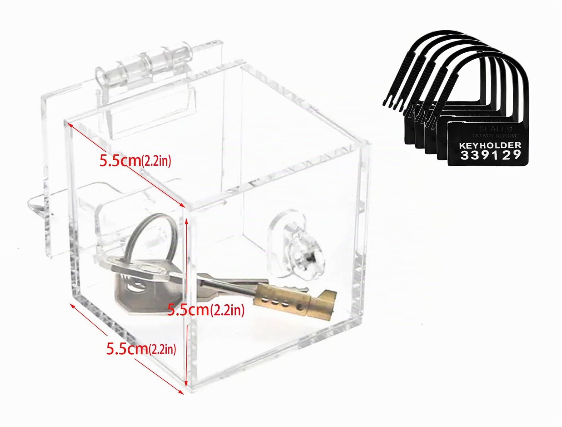 MFMYEE Coffre-fort à clés pour cage de chasteté BDSM, porte-clés de chasteté transparent, boîte acrylique pour jeu de chasteté, jouet sexy multifonctionnel avec verrou anti-infidélité (Transparent)