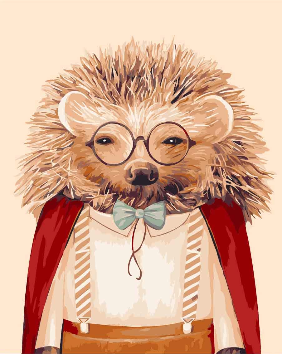 WOWDECOR Art Supplies Lovely Hedgehog Animals DIY Paint by Numbers Kits 40 x 50cm with Painting Brushes Canvas (Framed) — image 1