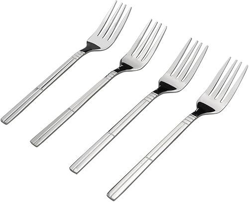 Saedy Tenedores de cena de acero inoxidable, 7.9 pulgadas, juego de tenedores de mesa de 12 piezas