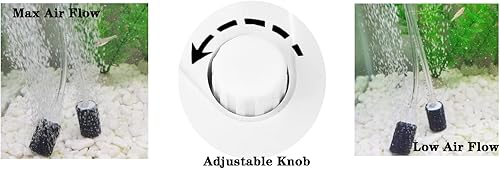 Miniatura 3 de AQUANEAT Bomba de aire para acuario, bomba de aire para tanque de peces de 60 galones, burbujeador de pescado, aireador de oxígeno hidropónico, con