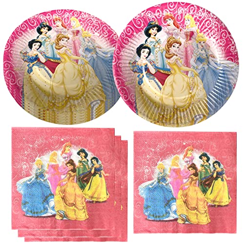 Party Supplies For Disney Princess, 20 Plates And 20 Napkins, For Princess Theme Birthday Party Decorations #TOP3