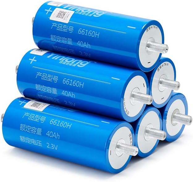 6pcs Original Yinlong 2.3V 66160H 40Ah LTO Lithium Titanate Battery Cell for car Audio, Solar Energy Storage System