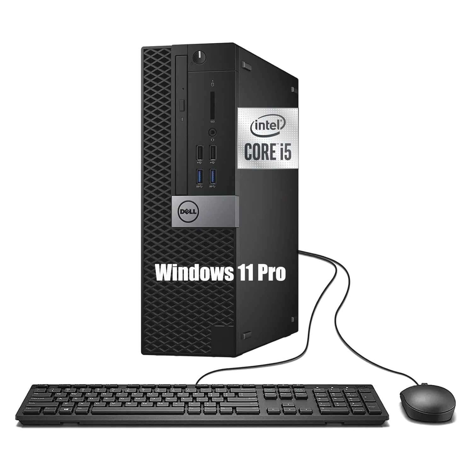 Dell Optiplex 3050 SFF Desktop, Intel Core i5-6500, 8 GB di RAM, SSD 256 GB, Wi-FI, Bluetooth, tastiera QWERTY US, Windows 11 Pro (ricondizionato)