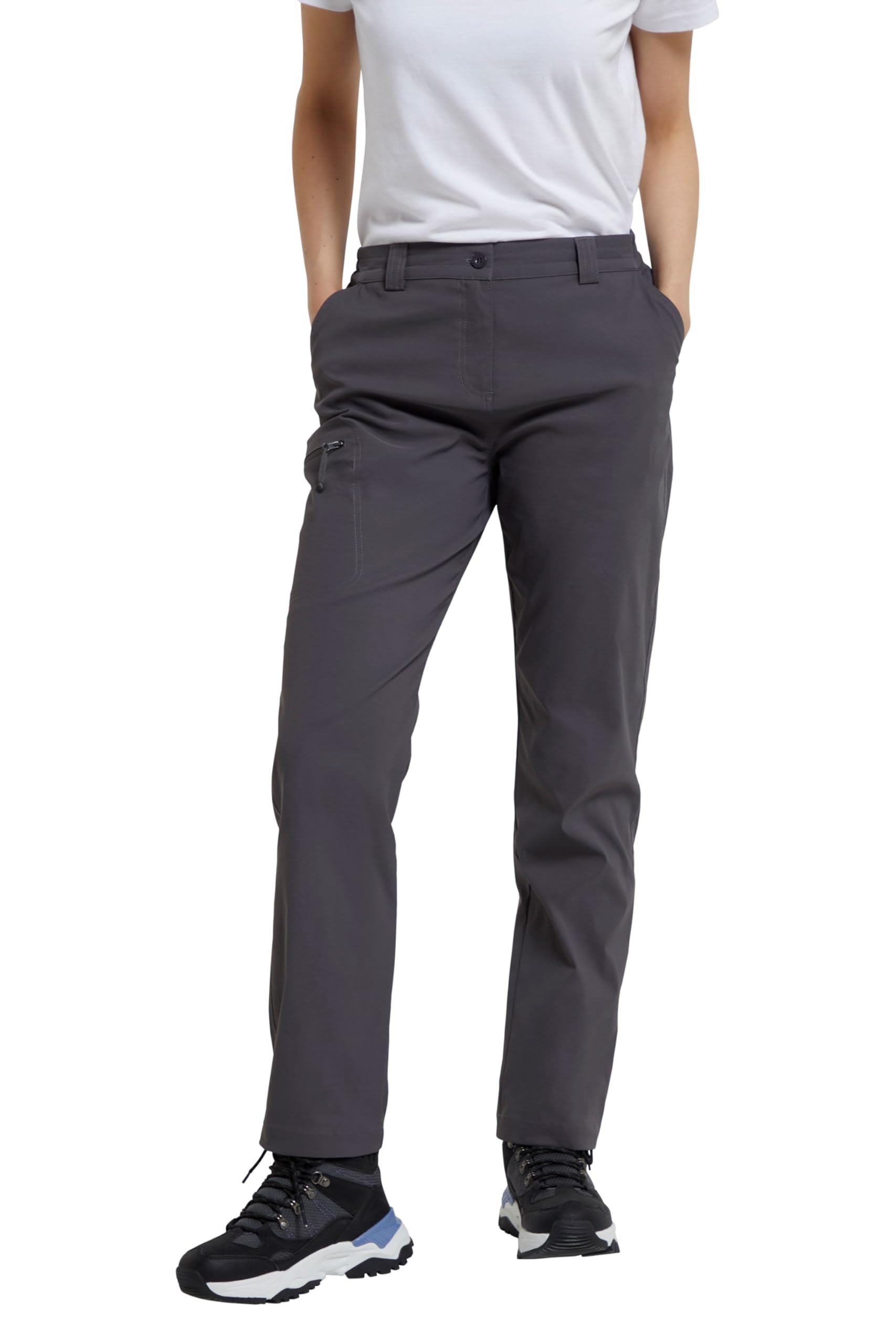 Mountain Warehouse Women's Charcoal Hiker Stretch Trousers - Uv Treatment Pants, Quick Drying Bottoms, Lightweight, Cosy - Best For Trekking, Outdoors, Walking 20 Plus Short