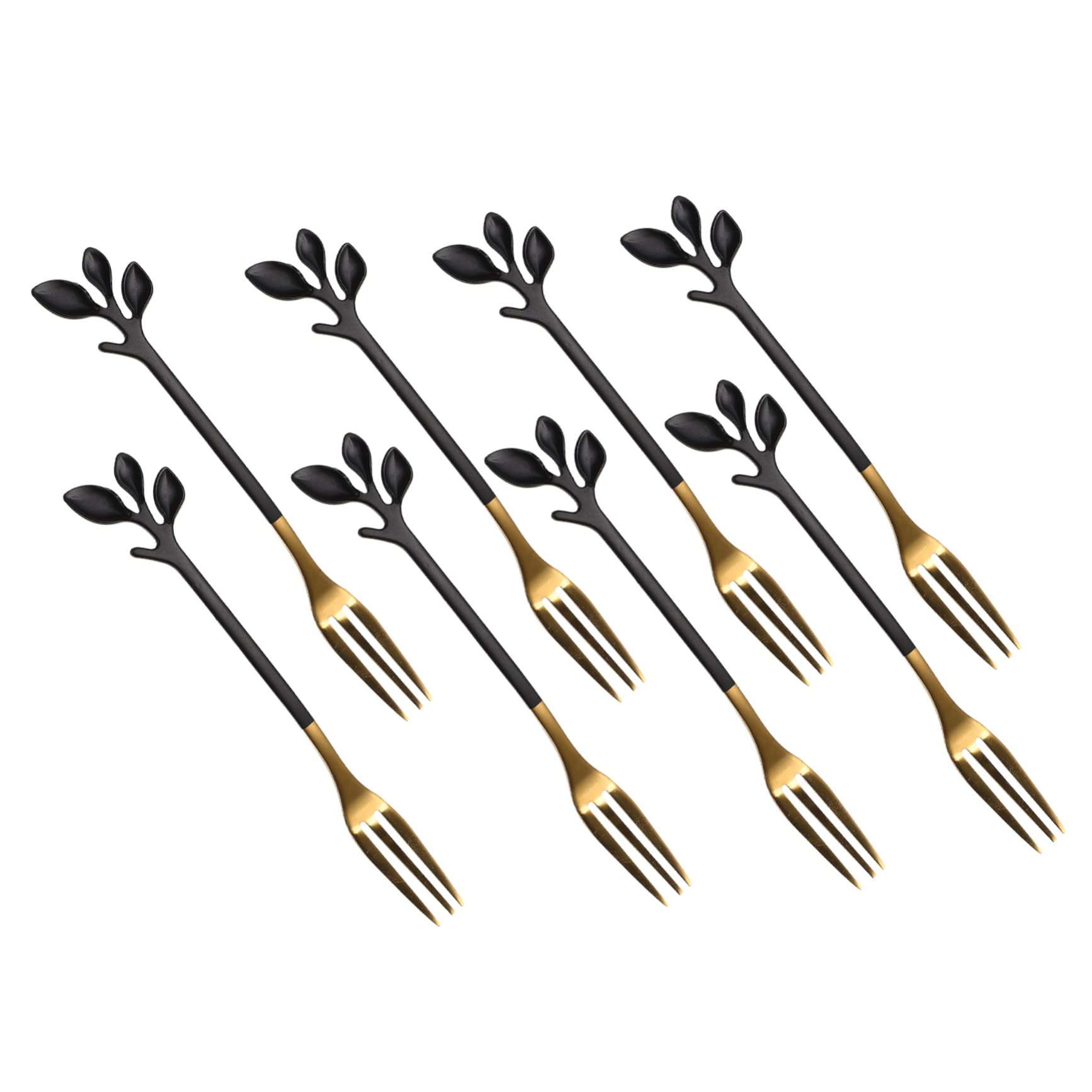 MOLUCKFU 8pcs Stainless Steel Fruit Fork Dessert Forks Household Appetizer Forks Kitchen Forks Buffet Forks Party Forks Fork for Appetizer Forks for Cake Fruit Forks Decorative Cake Forks