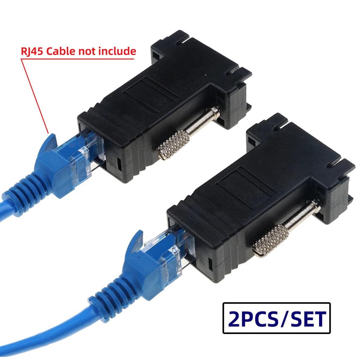 JSER Connettore da VGA maschio a Ethernet, Lan, Cat5, Cat5e, RJ45 femmina, 2 pezzi
