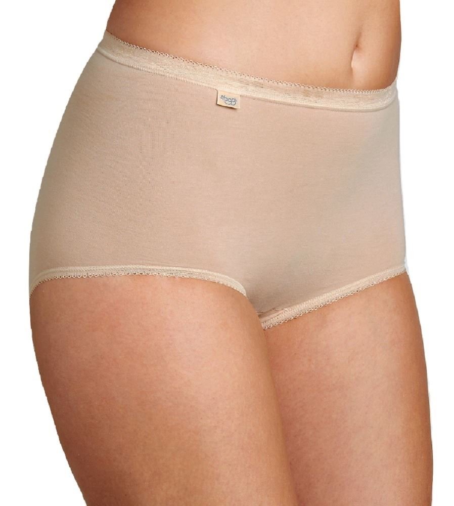 Sloggi Basic + Cotton Rich Maxi Brief para Mujer, Paquete de 4 Negro, Blanco, Gris o Piel