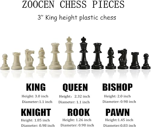 Miniatura 3 de Juego de ajedrez – Piezas de ajedrez de plástico y tablero de ajedrez de vinilo enrollable verde juego de ajedrez plegable (con extra Queen)