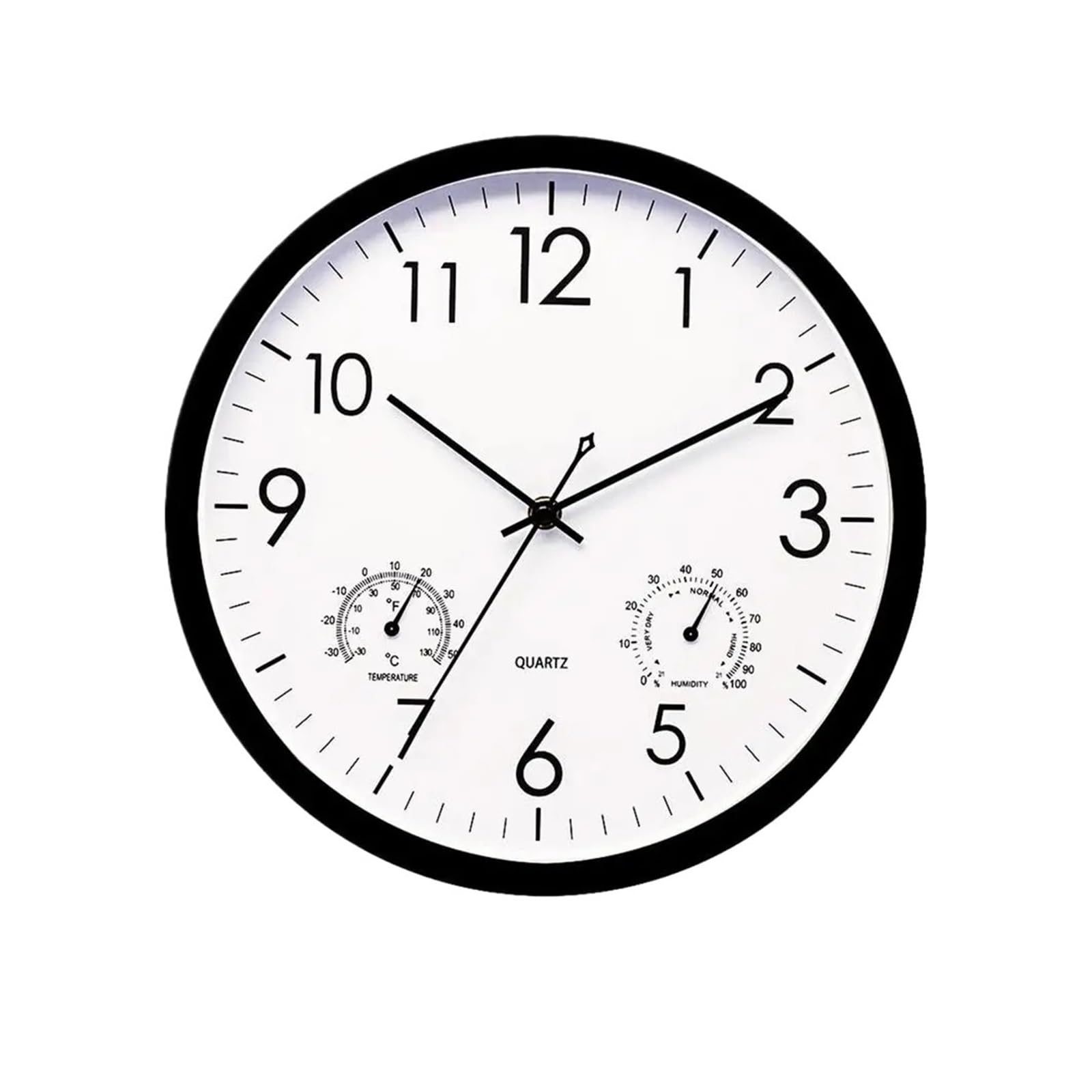 YUPLIODSX Wall Clock Outdoor Clocks Waterproof 12in Outdoor Clocks for Patio Silent QuartzWall Clock Waterproof Outdoor Weather Station Clocks(Black-30CM)