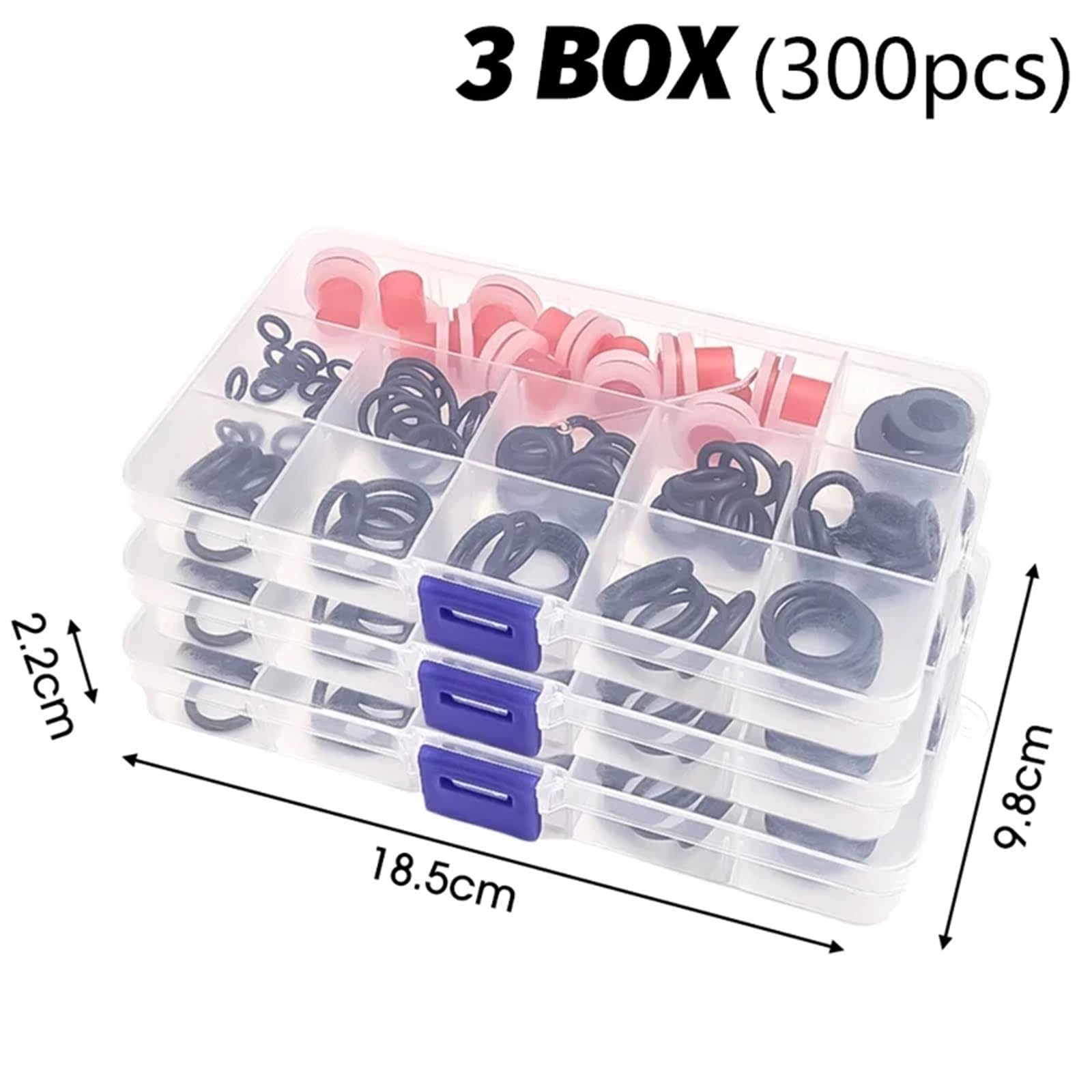 Kit de junta tórica de goma for grifo, manguera de tubería, arandela de sellado a prueba de fugas(3 Box (300pcs))