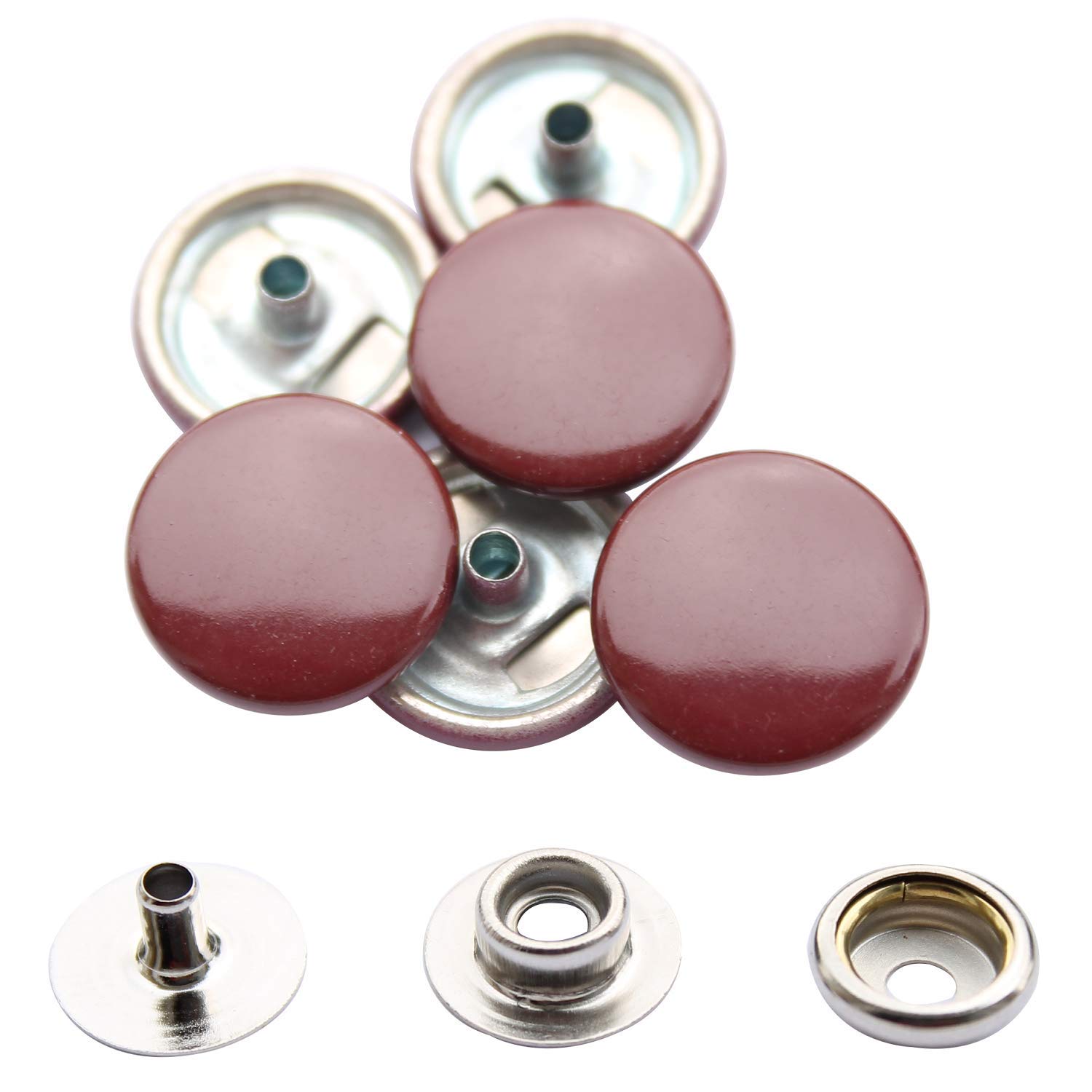 Weddecor 15mm Beige Snap Fasteners 4 Onderdelen