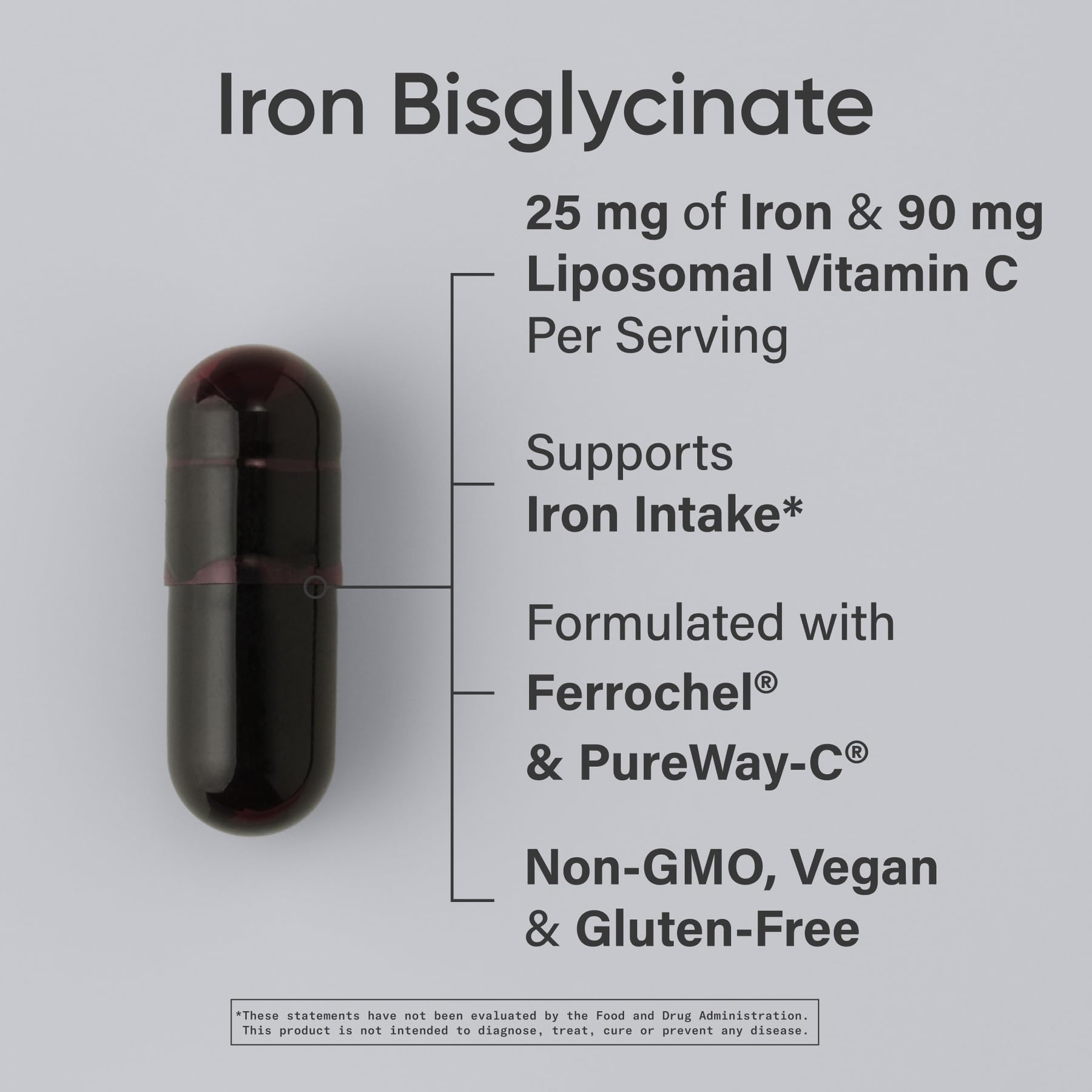 Sports Research® Iron Biglycinate (Chelated) 25mg, 90 Liquid Capsules — Amazon image 2