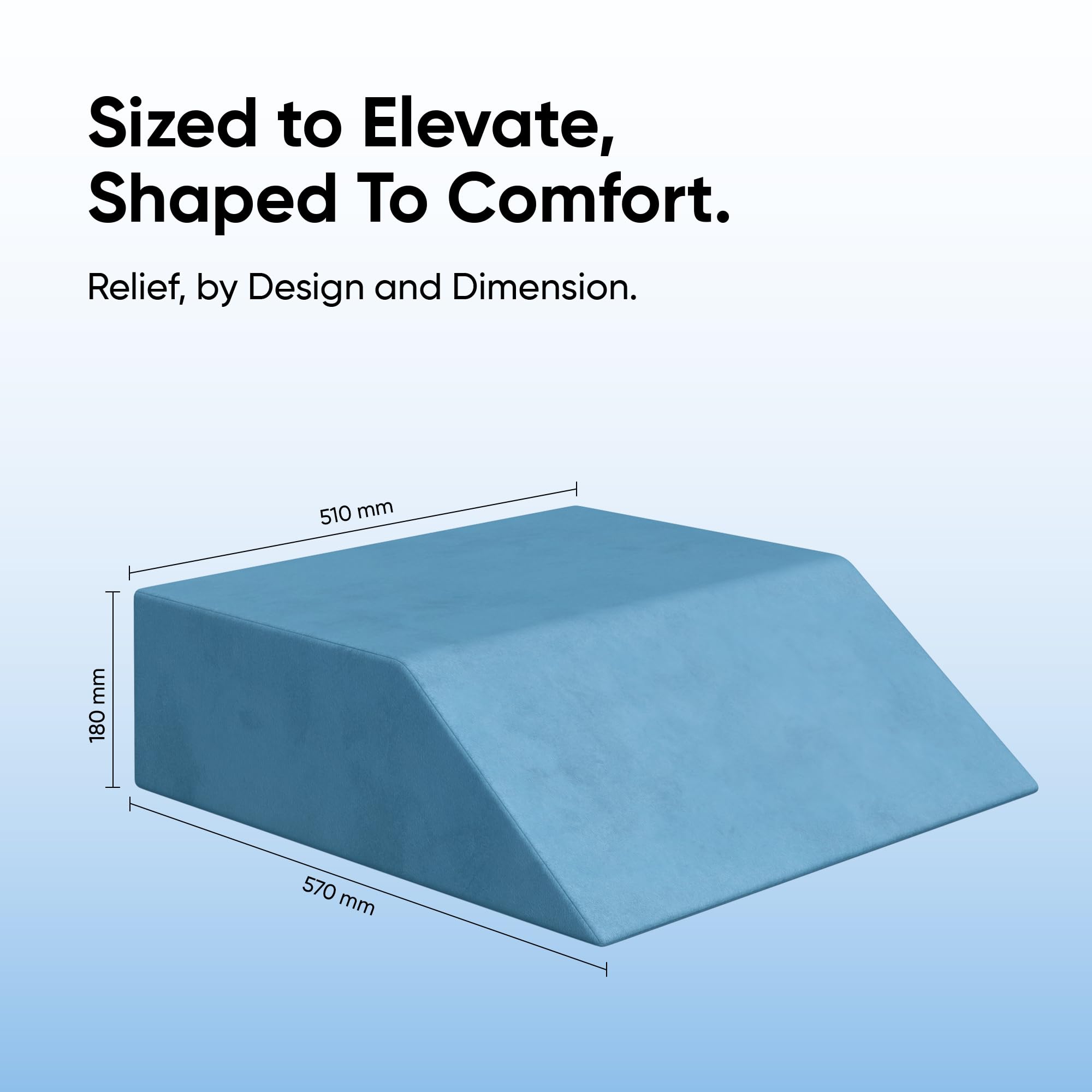 Frido Leg Elevation Wedge Pillow for Edema, Varicose Veins, Fracture | High Resilience Foam Cushion for Leg, Knee & Thigh Support | Back Pain & Swelling Relief | Lightweight (Teal Blue) 4
