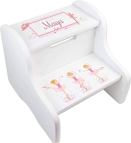Bailarina personalizada rubia blanca niños niños 2 escalones taburete