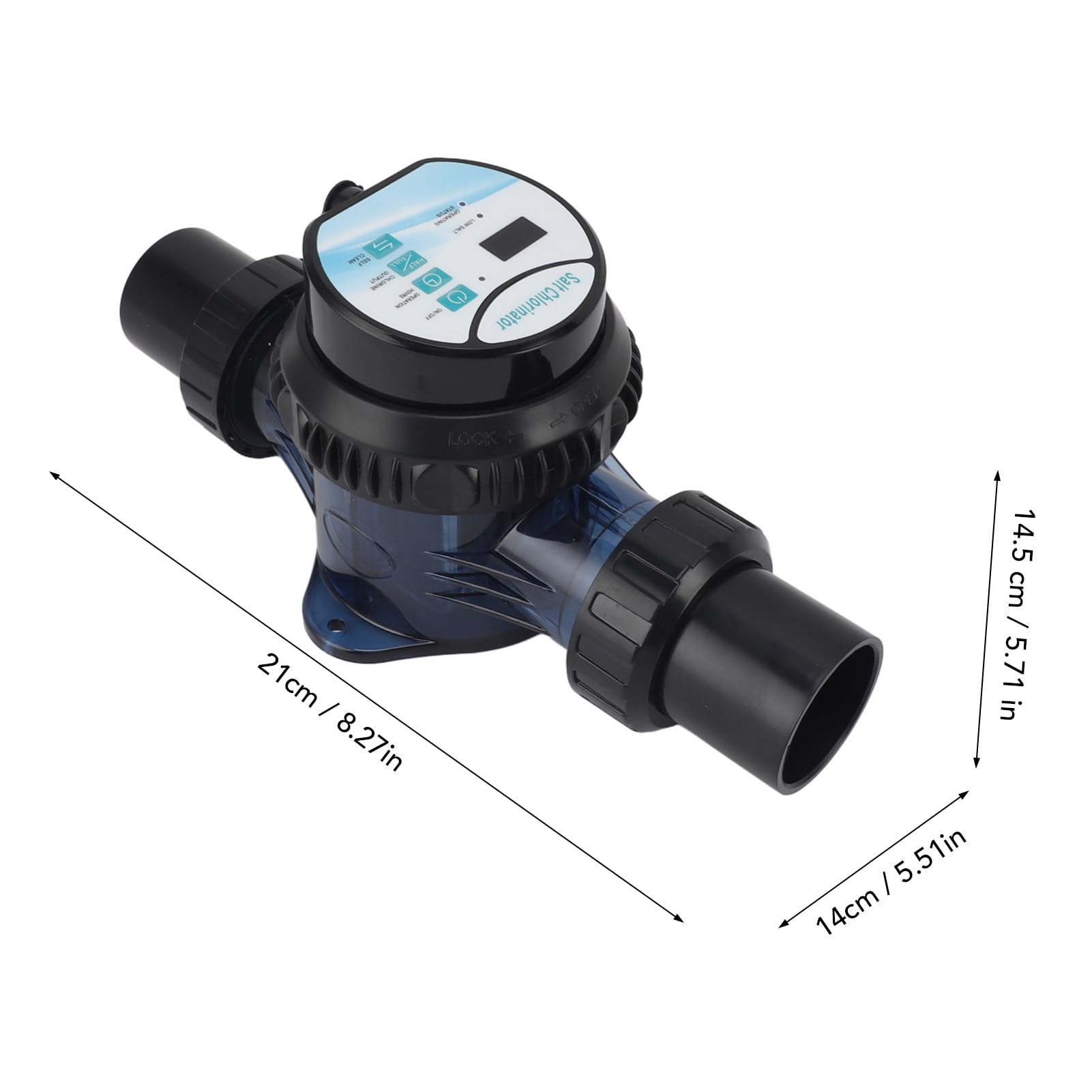 Clorador de Agua Salada, Placa Desmontable DC24V Máquina de Cloro Salino Monitoreo de Temperatura para Piscina de SPA (ECR06)