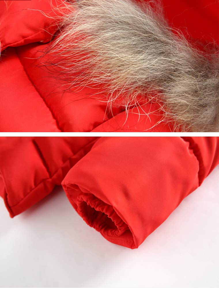 Mallimoda Bambino Ragazze Piumino Bambino Inverno Caldo Puffer Down Cappotto Cotone Con Cappuccio Pelliccia Snowsuit
