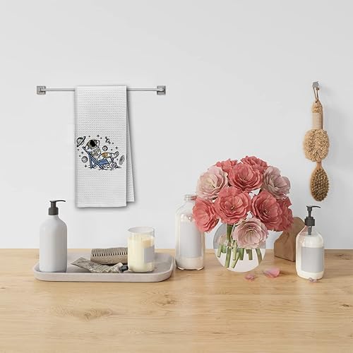 Miniatura 4 de Dibor Divertidos astronautas sentados en el espacio, paños de cocina, paños de cocina, paños de cocina, espacio exterior, universo fantasía,