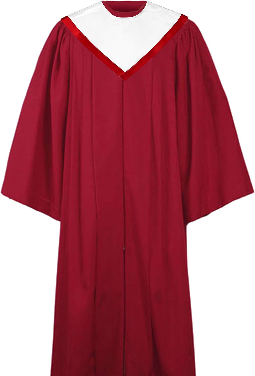 IvyRobes V Shape Confirmation Stole Descending Dove Embroidery Confirmation Stoles White with Red Trim