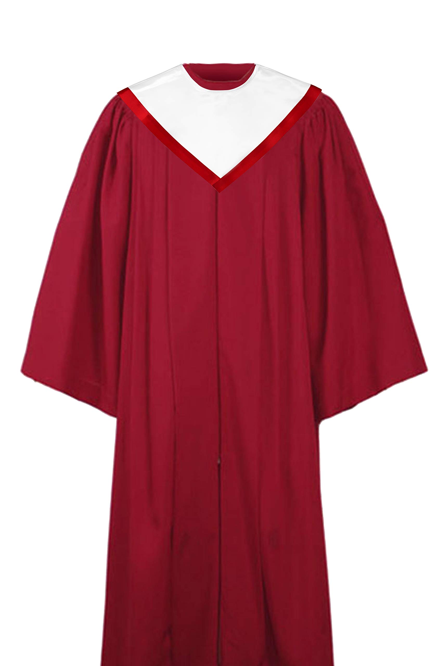 IvyRobes - Estolas de confirmación en forma de V con diseño de paloma descendente bordada, color blanco con ribete rojo