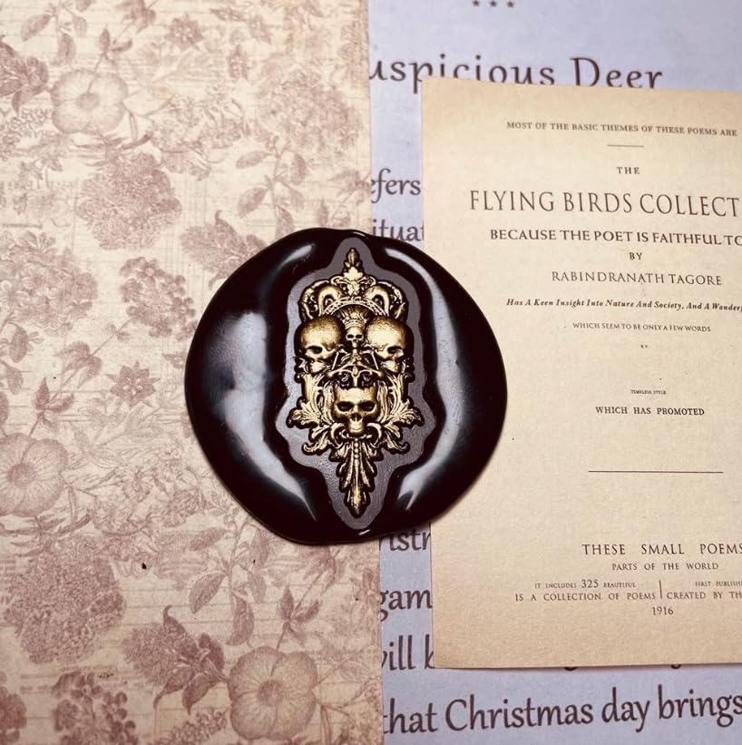 Mceal Wax Seal Stamp 3D Engraved Vintage Wax Stamp for Journals and Heaven & Hell Series - Skull Crown