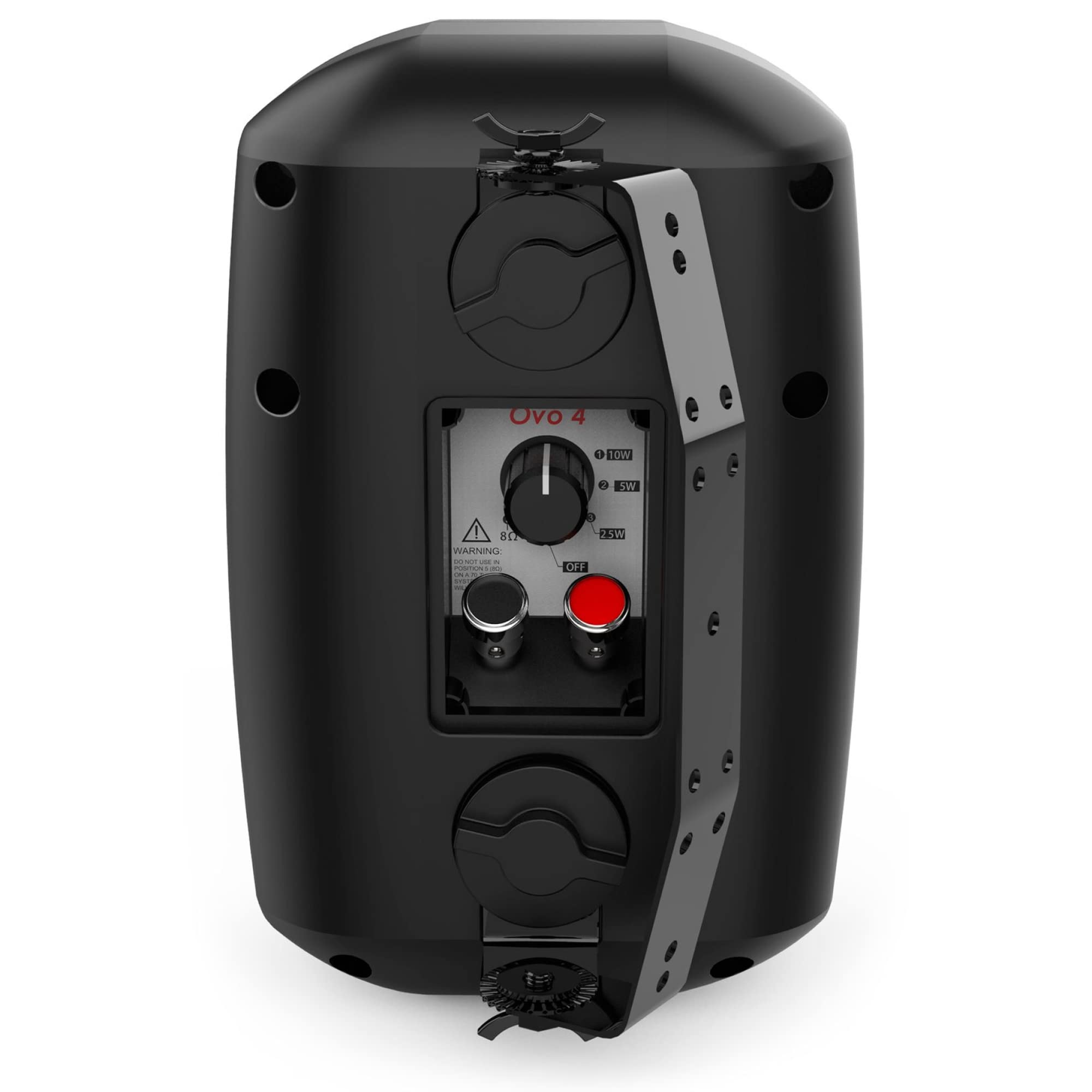 Audibax Ovo 4 Nero - Diffusori Passivi da Scaffale HiFi Speaker - IP65 - Coppia di Altoparlanti da 35W di Potenza Continua in Linea 100V - Montaggio a Parete Incluso - Altoparlanti con Woofer da 4"