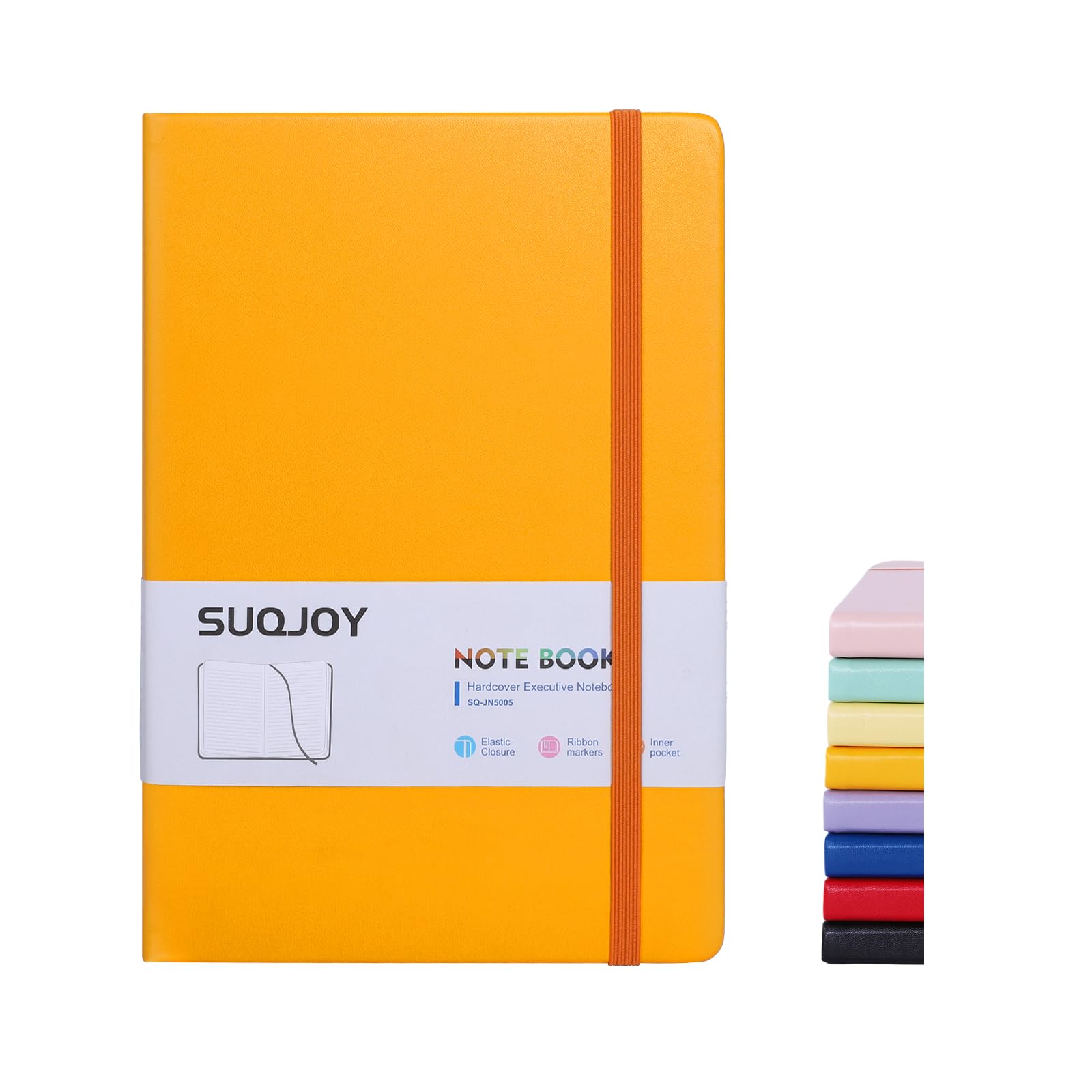 SUQJOY Lined Journal Notebooks for Writing, 100 GSM Thick Paper, 1 Pack Hardcover Notebooks, A5 College Ruled Notebook, Journaling Notebook for School