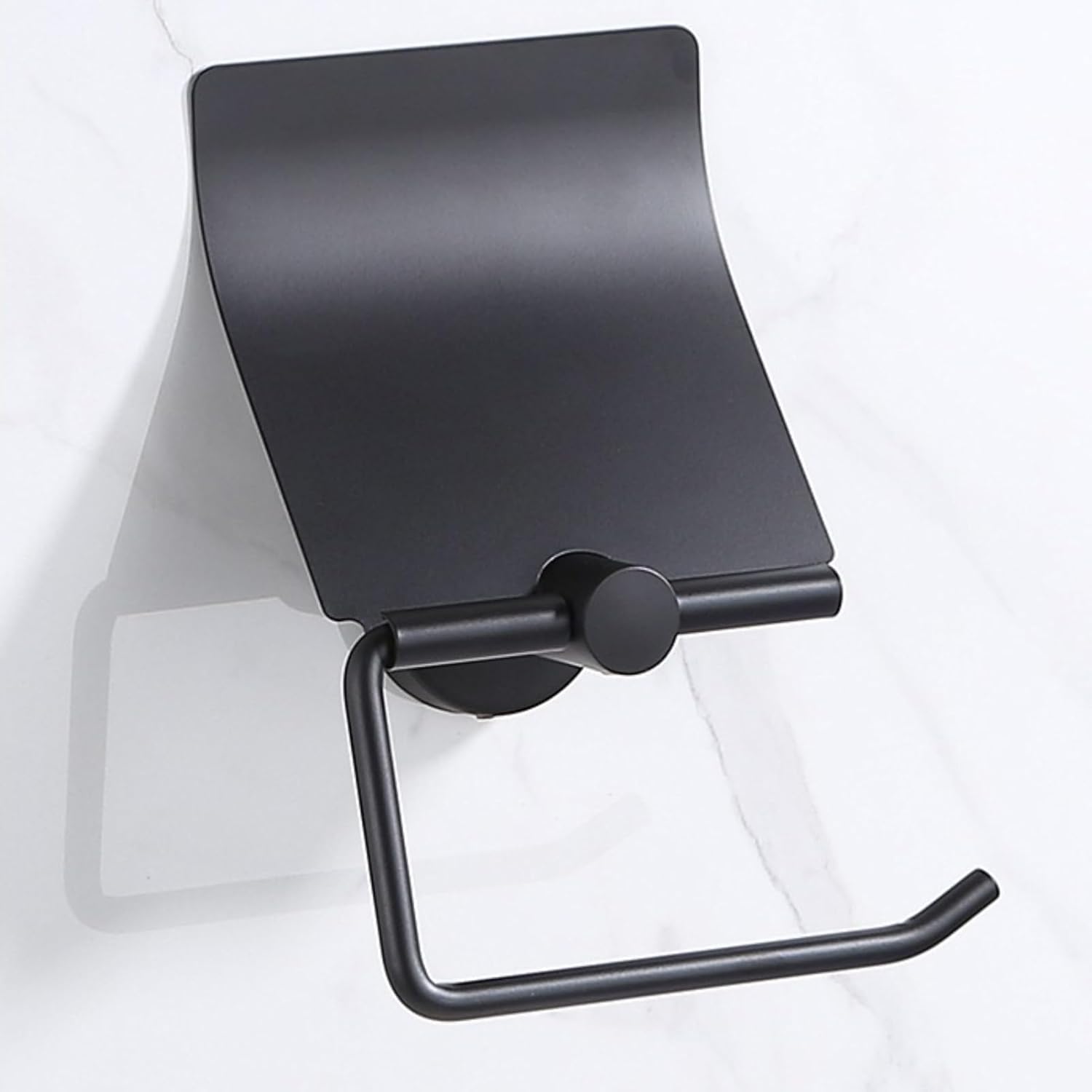 Stainless Steel Toilet Paper Holder Wall Mount, Sleek Bathroom Tissue Roll Holder for RV/Camper, Durable Toilet Roll Holder,Matte Black