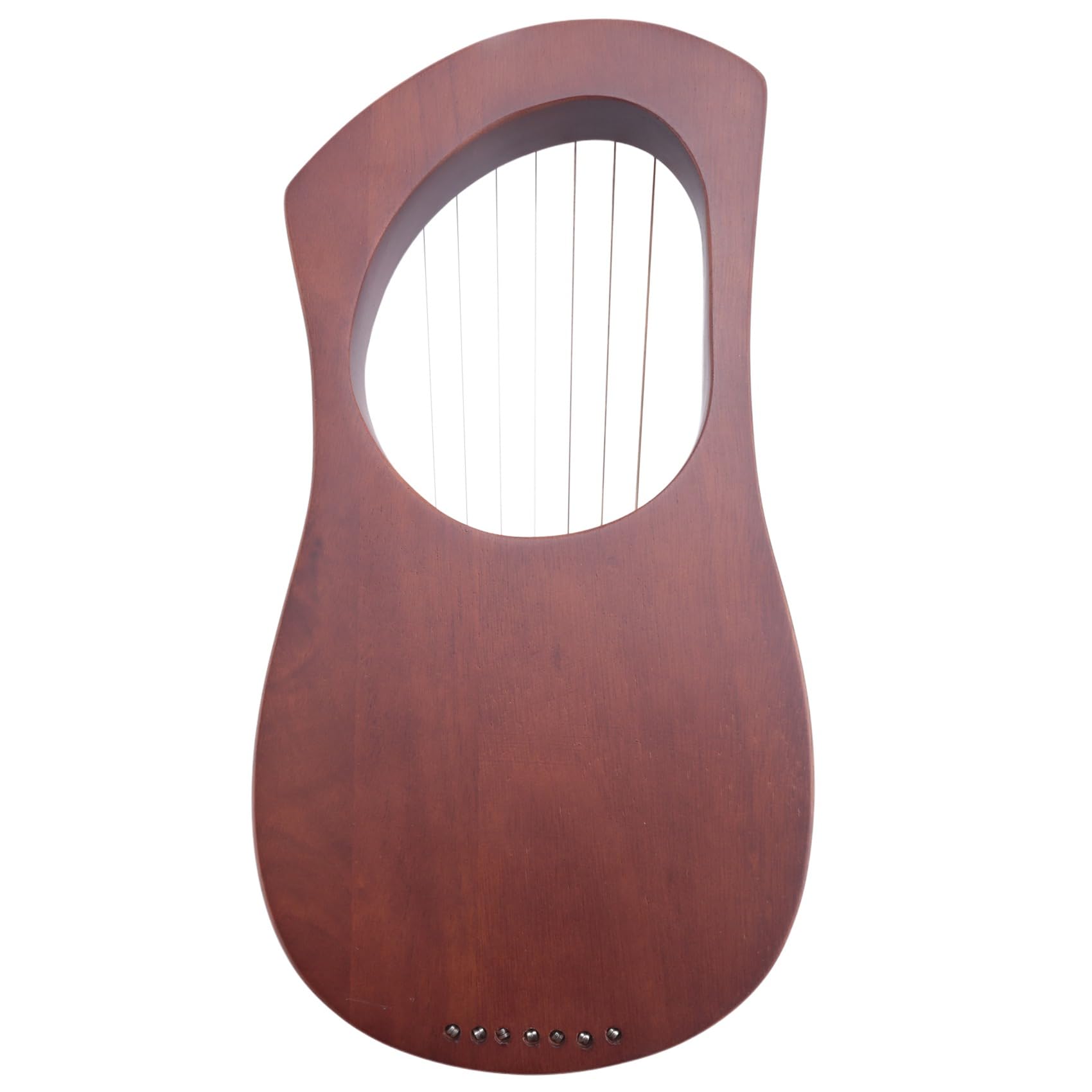 Lyre Harpe Acajou 7 Cordes en Bois Massif Métal Instruments à Cordes Marron