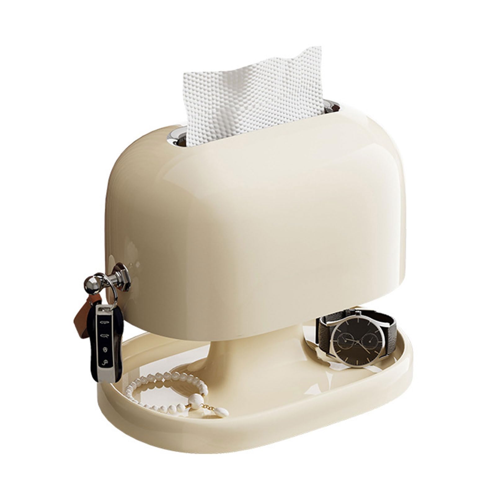 Nucelit Tissue Storage Box for Home and Decorative Use Practical Napkin Holder with Storage Shelf Paper Towel Container Stylish Tissue Box