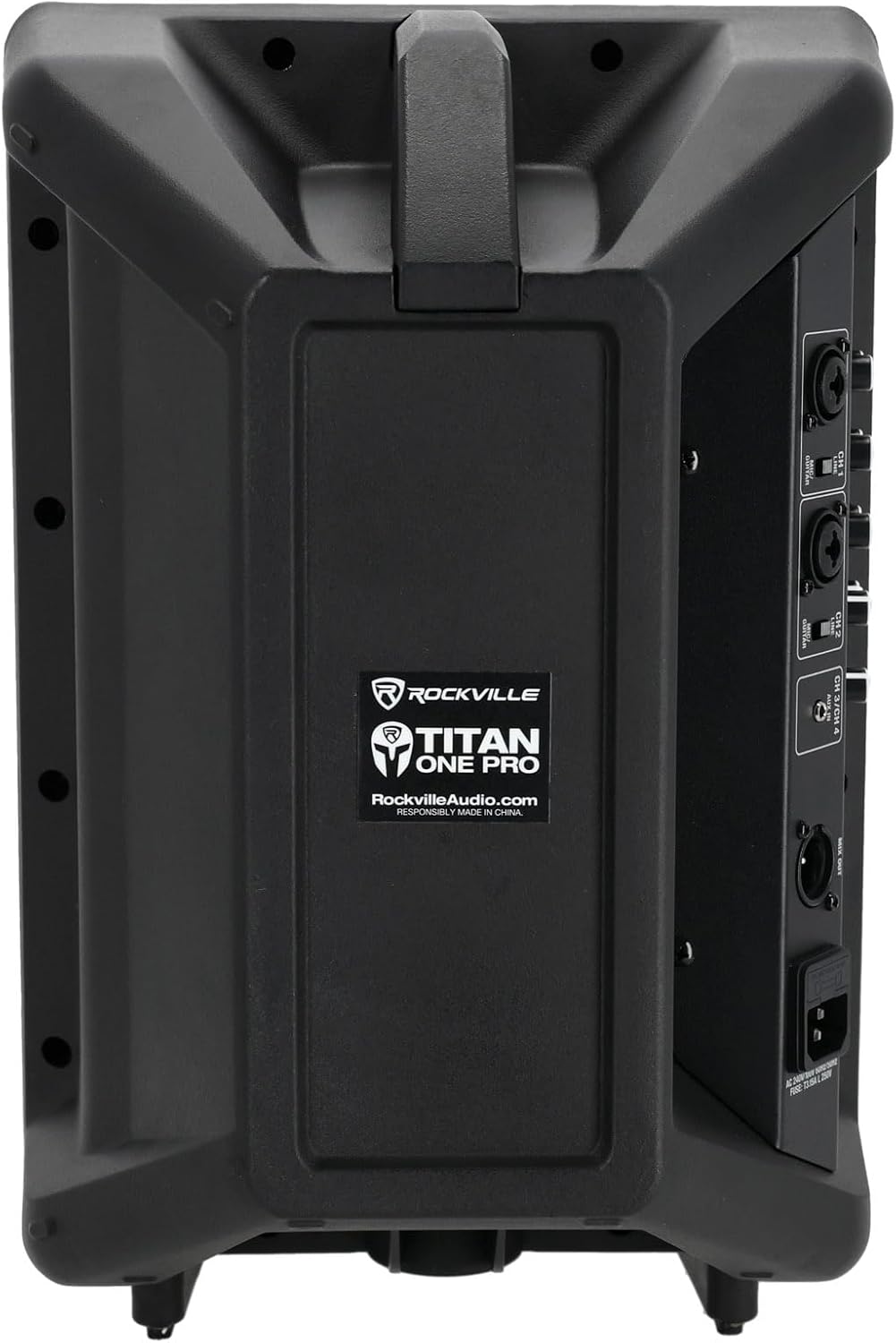 Rockville TITAN ONE PRO 600W 8" Battery-Powered PA Speaker, Bluetooth, DSP Modes, TWS, 15-Hour Battery, Built-in Mixer, Perfect for Live Performances, DJs, and Events