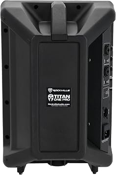 Rockville TITAN ONE PRO 600W 8 Battery-Powered PA Speaker, Bluetooth, DSP Modes, TWS, 15-Hour Battery, Built-in Mixer, Perfect for Live Performances, DJs, and Events