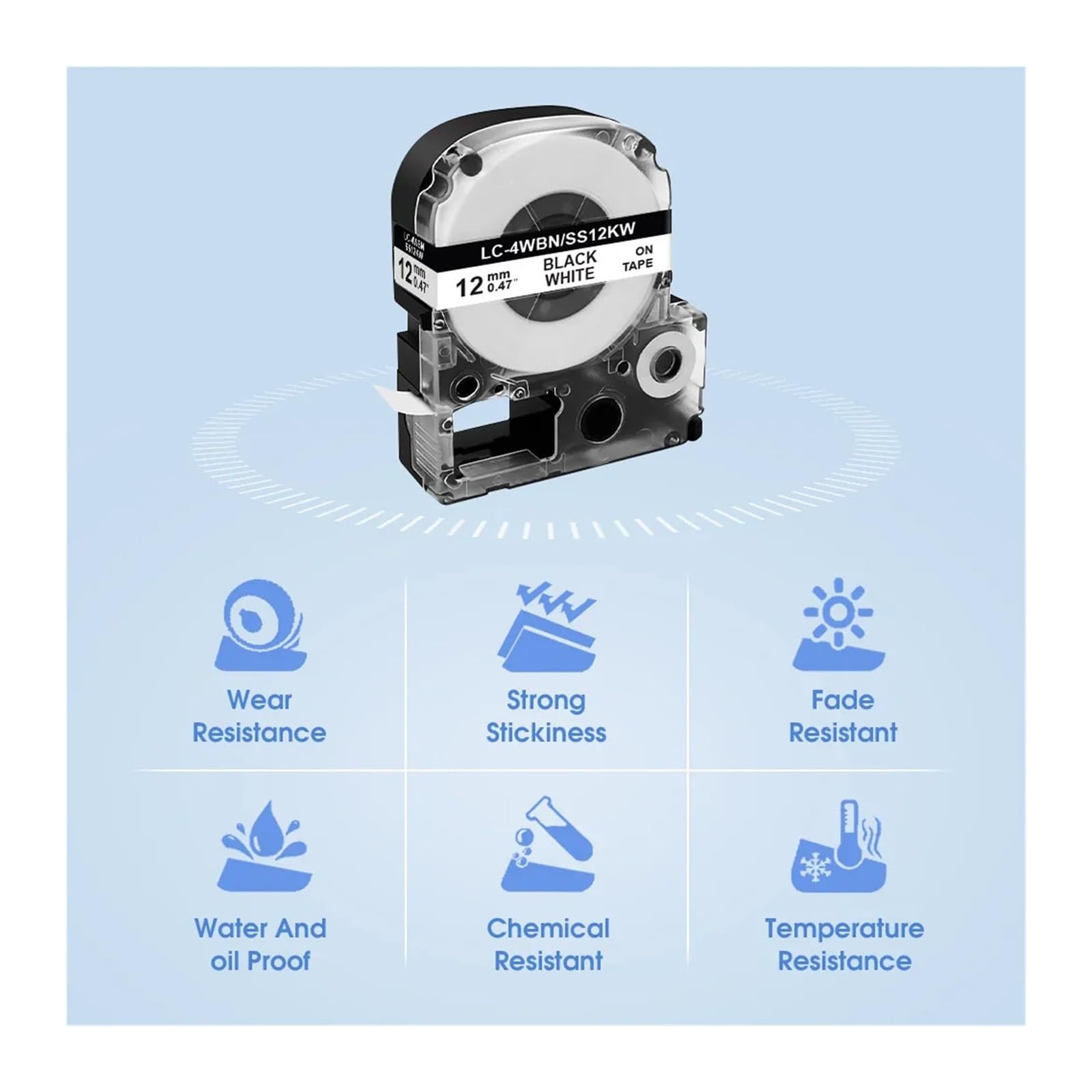 Nastro for etichette SS24KW da 10 pezzi compatibile for Epson LW700 LW900P