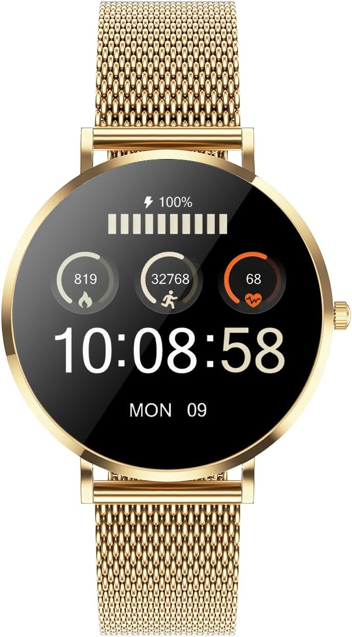 XCOAST SIONA 2 Nano Smartwatch display showing time, date, and health metrics.
