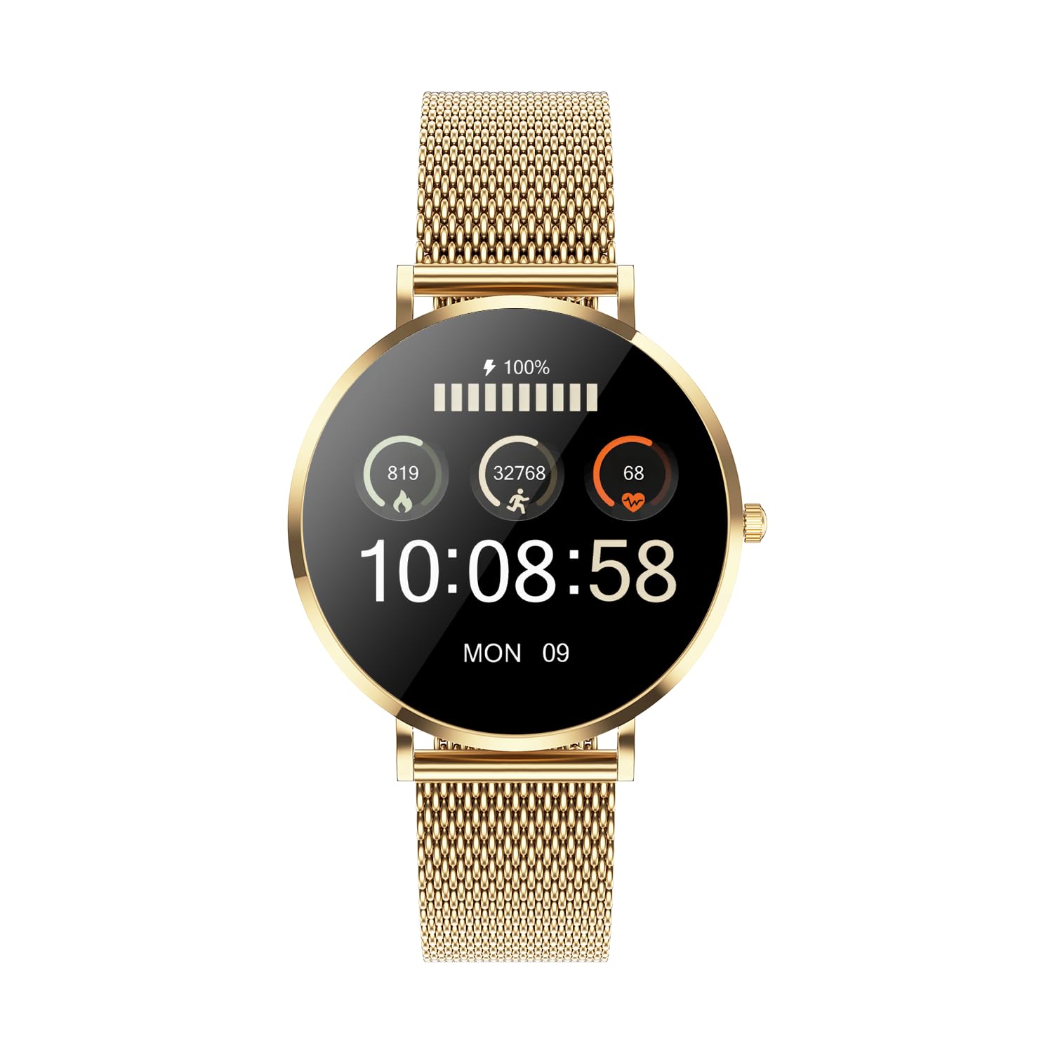 XCOAST SIONA 2 Nano, smartwatch da donna molto piccolo, oro, 37 x 6,9 mm, display Amoled ultra sottile, iOS & Android, impermeabile, piatto, polso, pressione sanguigna, ossigeno nel sangue, sport,
