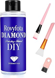 Updated Diamond Painting Sealer 200ML with 3 Brushes, Diamond Painting Art Glue Permanent Hold&Shine Effect Diamond Painting Accessories for Diamond Painting Kits, Jigsaw Puzzle, DIY Craft