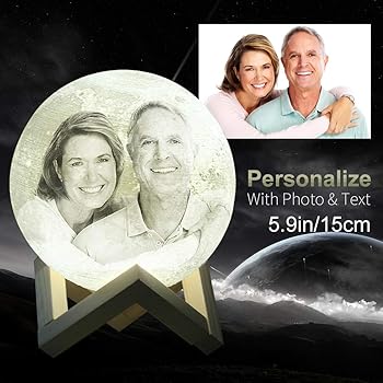 Custom Made Moon Lamp Put Photo Text Pattern On The Moon Light 3d Printing Moon Globe Light Glowing Moon Lamp Touch Change 2 Colors 5 9 Inches 15cm Amazon Com