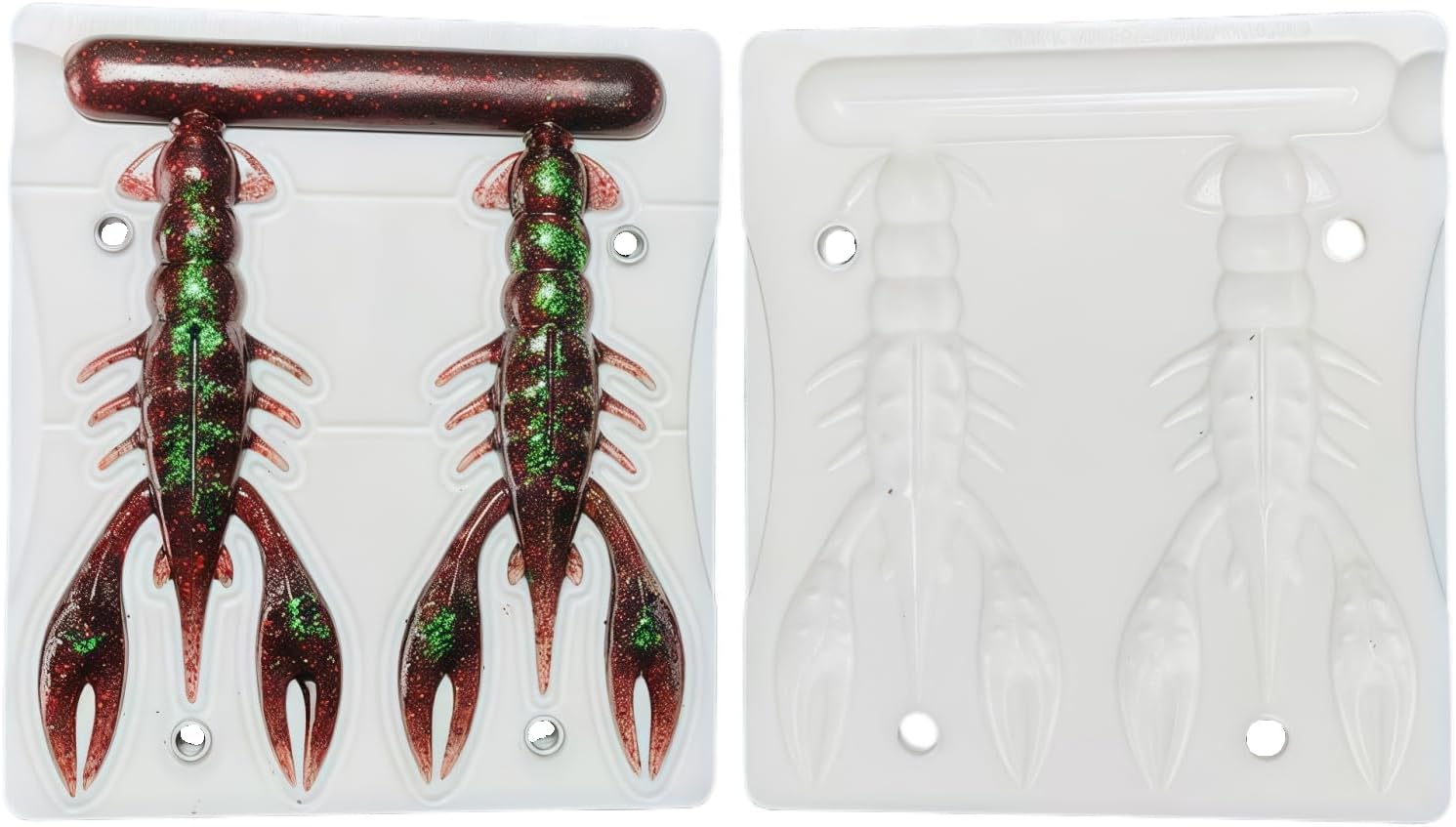 Fishing Lure Molds – Soft Plastic Craw/Crawfish Mold, Injection Mold for Soft Plastics, DIY Bass Lure Making Lure Master