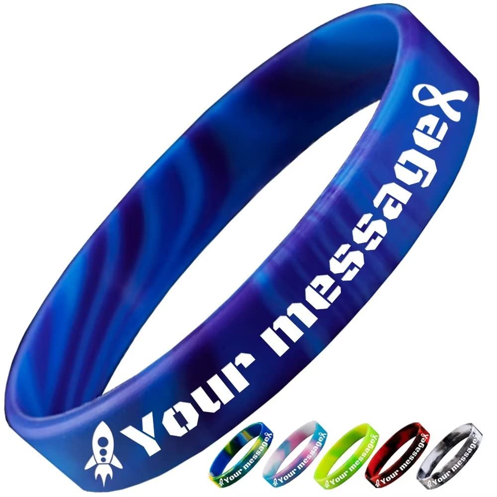 Azuresun Pulseras personalizables, pulseras de silicona grabadas personalizadas para eventos y fiestas, marketing y concienciación, regalos para parejas, hombres y mujeres