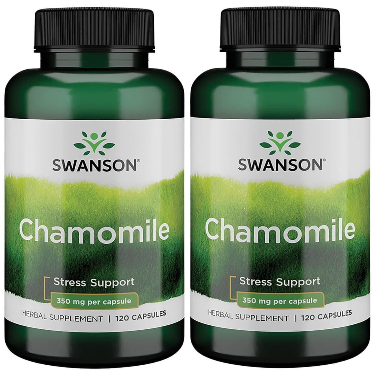 Swanson Chamomile Stress Support (120 Capsules), 2 Pack 120 Count (Pack of 2)