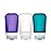humangear GoToob+ 3-Pack (Medium) | Refillable Silicone Travel Bottle | Locking Lid | Food-Safe Material, Clear/Purple/Teal, Medium (2.5 fl.oz.; 74ml)