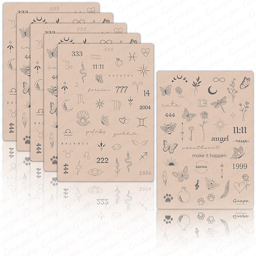 Rasmet Temporary Tattoo Training Pad - 3PCS Beige Pad, 1.5mm Thickness, Pre-printed Gray Design for Line Practice, Shading, Fine Line, Tiny Tattoo Practice Skin