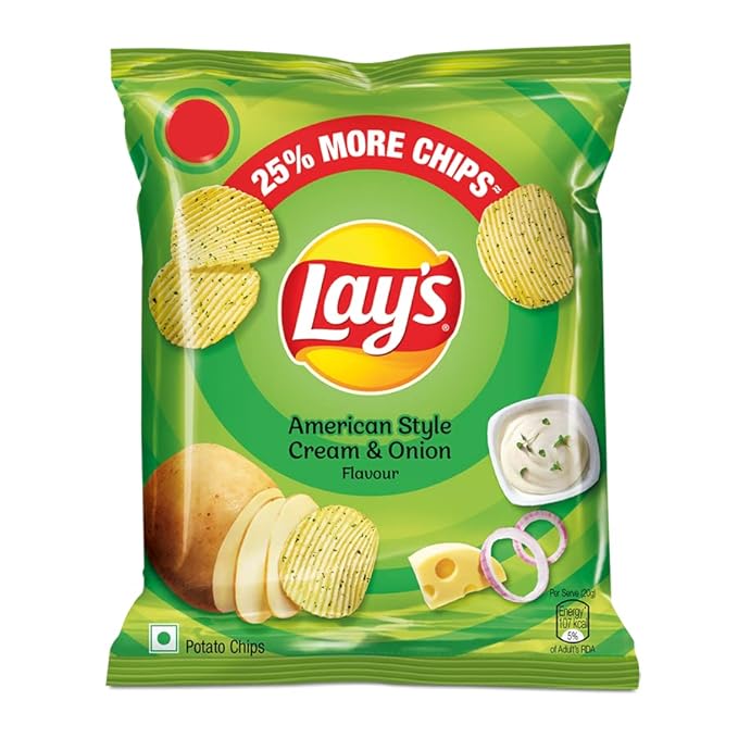 Lay's Potato Chips American Style Cream and Onion Flavour, 24g/25g