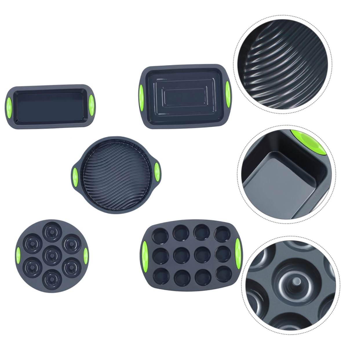 MAGICLULU Ensemble de 5 Moules à Gâteau en Silicone Réutilisables et Faciles à Nettoyer, Moules à Pâtisserie DIY Cuisine Cuisson