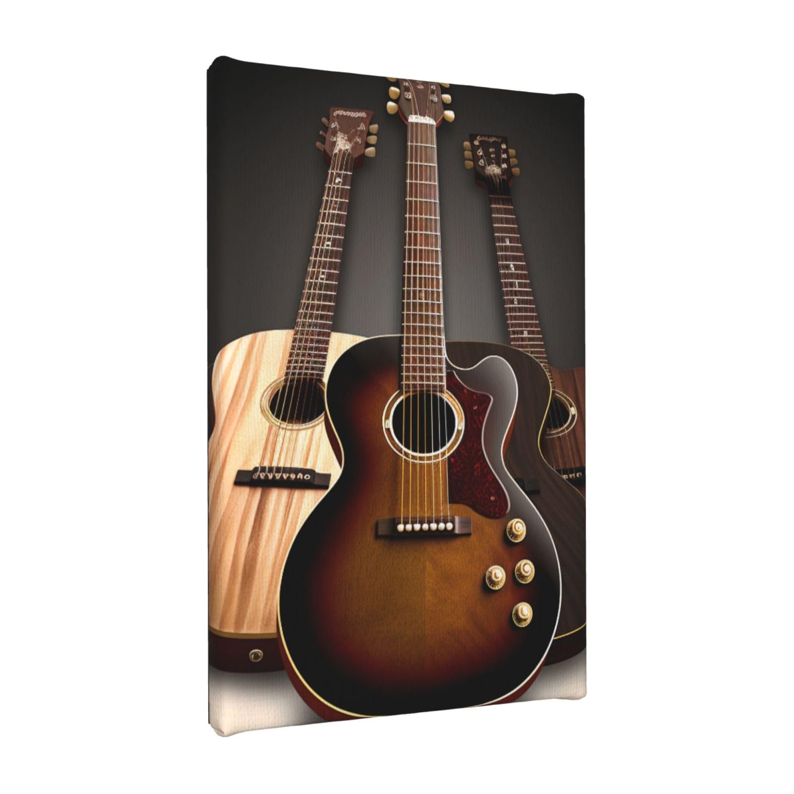 YKLJG Guitar Printed Wall Art Canvas Painting 20x30 CM Wooden Framed Picture Painting Artwork Prints for Bedroom Kitchen Home Office Decor