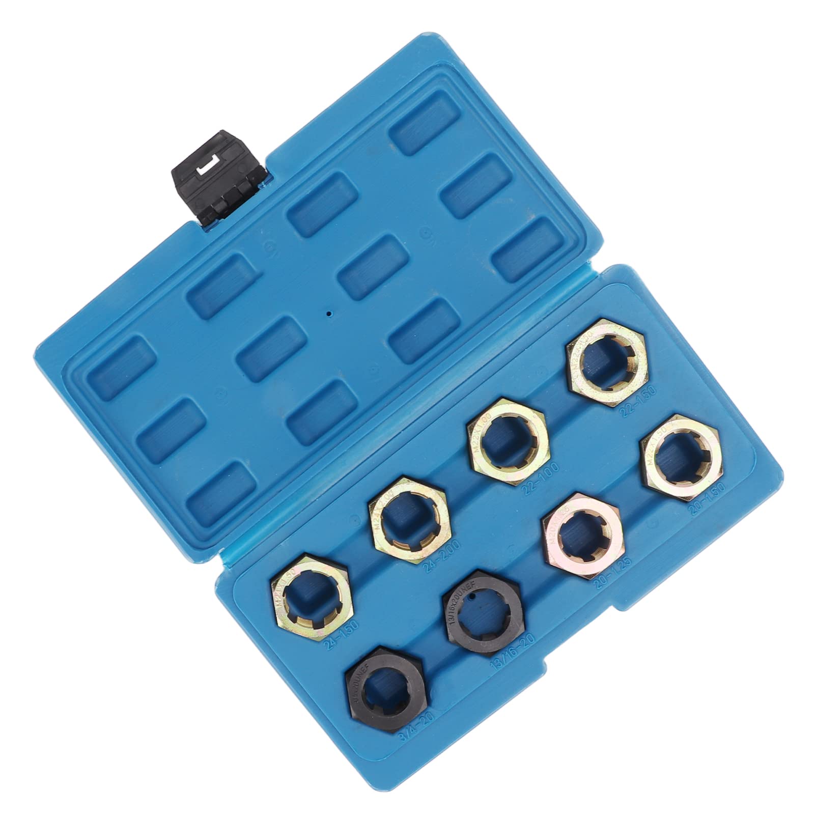 Set di 8 utensili per la riparazione delle filettature degli assi, kit in acciaio al carbonio per il ripristino delle filettature, adatto alla manutenzione dei veicoli; include