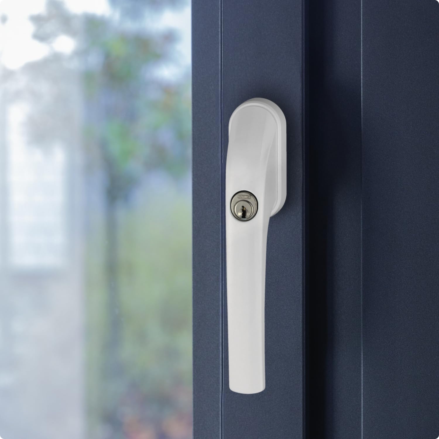 Abus Fg300 Maniglia con Blocco Antifurto, Serratura a Spinta con Cilindro per Finestre, Serratura Multipla, Livello di Sicurezza: 5, 48518, Bianco